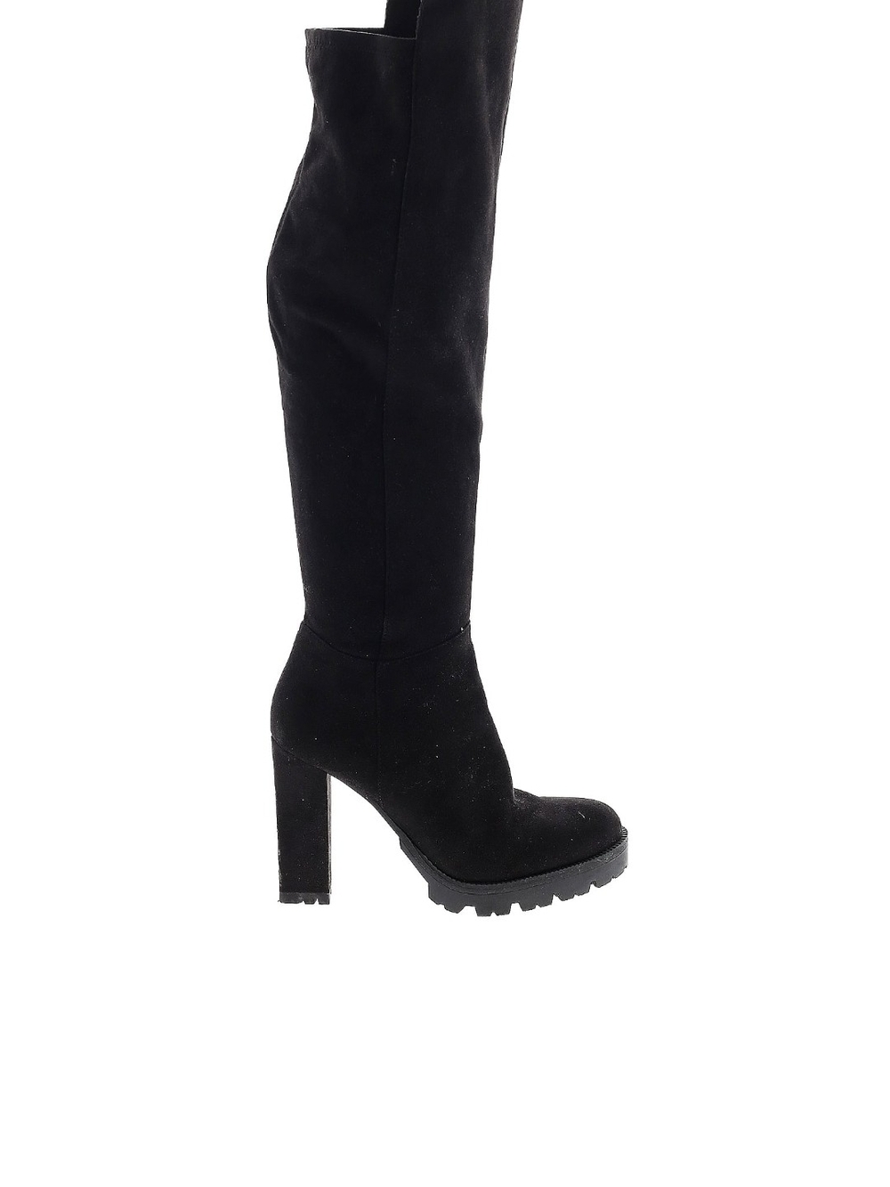 Jennifer Lopez Black Over-the-Knee Platform Heel Boots